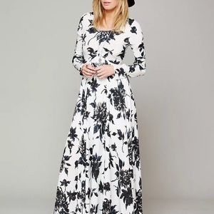 Free people first kiss Black White Maxi Dress Sm